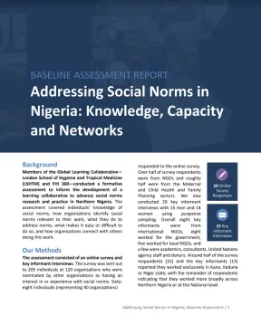 Baseline Assessment Report: Addressing Social Norms in Nigeria: Knowledge, Capacity and Networks