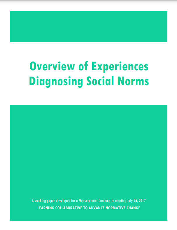 Overview of experiences diagnosing social norms