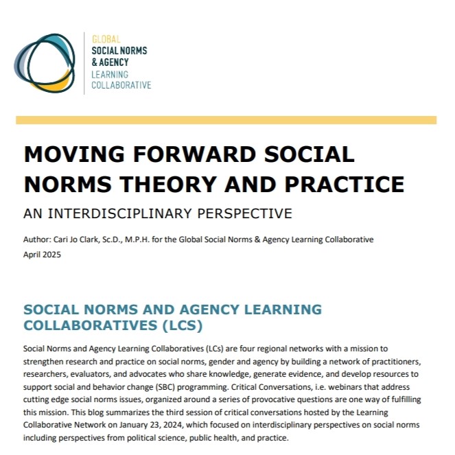 Moving Forward Social Norms Theory and Practice: An Interdisciplinary Perspective